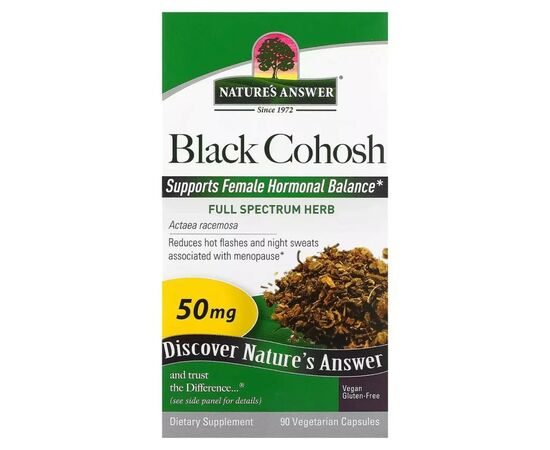 Травы Nature's Answer Клопогон, 50 мг, Black Cohosh, Full Spectrum Herb, 90 вегетарианских кап (NTA-16126), изображение 2 Травы Nature's Answer Клопогон, 50 мг, Black Cohosh, Full Spectrum Herb, 90 вегетарианских кап (NTA-16126), изображение 2