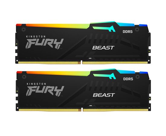 Модуль пам'яті для комп'ютера DDR5 32GB (2x16GB) 6400 MHz Beast RGB XMP Kingston Fury (ex.HyperX) (KF564C32BBAK2-32)