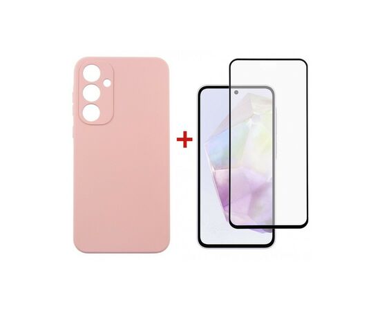 Чехол для мобильного телефона Dengos Samsung Galaxy A35 5G + Glass Pink (DG-KM-91)