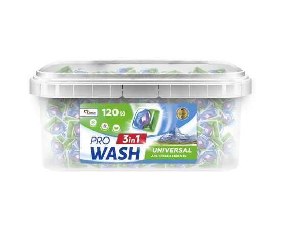 Капсули для прання Pro Wash Альпійська свіжість 120 шт. (4262396145215)