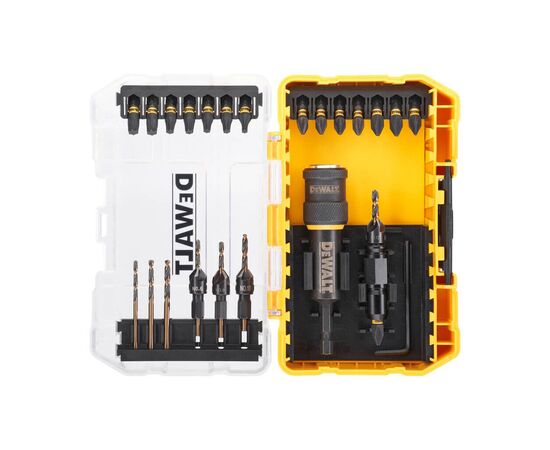 Набор сверл и бит DeWALT FLEXTORQ FLIP & DRIVE, с зенкерами, 25 шт, Tough Case S (DT70779T), изображение 2 Набор сверл и бит DeWALT FLEXTORQ FLIP & DRIVE, с зенкерами, 25 шт, Tough Case S (DT70779T), изображение 2