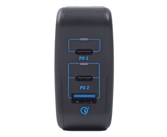 Зарядное устройство Maxxter 1USB-A + 2USB-C (PD 65W+PD 18W + QC 3.0) (WC-PD65W-01), изображение 3 Зарядное устройство Maxxter 1USB-A + 2USB-C (PD 65W+PD 18W + QC 3.0) (WC-PD65W-01), изображение 3