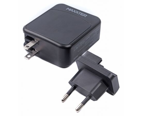 Зарядное устройство Maxxter 1USB-A + 2USB-C (PD 65W+PD 18W + QC 3.0) (WC-PD65W-01), изображение 4 Зарядное устройство Maxxter 1USB-A + 2USB-C (PD 65W+PD 18W + QC 3.0) (WC-PD65W-01), изображение 4