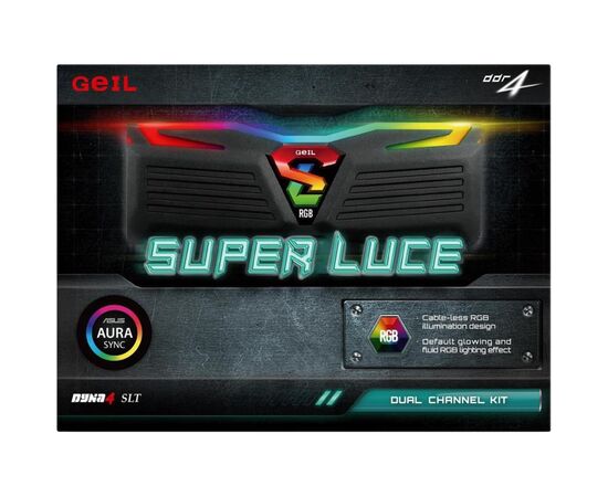 Модуль памяти для компьютера DDR4 8GB (2x4GB) 2400 MHz Super LUCE RGB Geil (GLS48GB2400C16DC), изображение 3 Модуль памяти для компьютера DDR4 8GB (2x4GB) 2400 MHz Super LUCE RGB Geil (GLS48GB2400C16DC), изображение 3