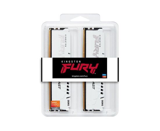 Модуль памяти для компьютера DDR5 32GB (2x16GB) 6400 MHz Beast White EXPO Kingston Fury (ex.HyperX) (KF564C32BWEK2-32), изображение 4 Модуль памяти для компьютера DDR5 32GB (2x16GB) 6400 MHz Beast White EXPO Kingston Fury (ex.HyperX) (KF564C32BWEK2-32), изображение 4