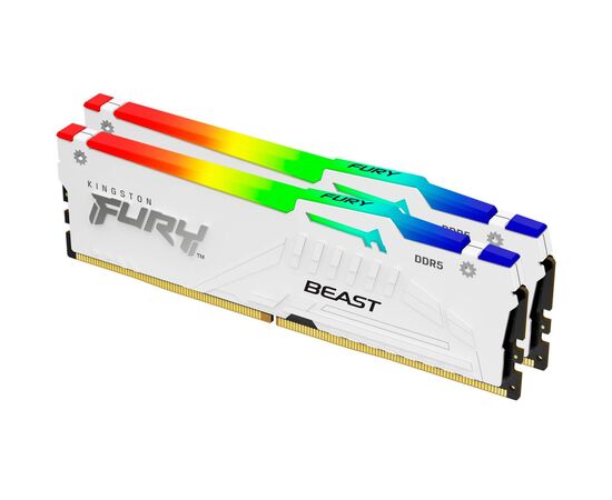Модуль памяти для компьютера DDR5 32GB (2x16GB) 6800 MHz Beast White RGB XMP Kingston Fury (ex.HyperX) (KF568C34BWAK2-32), изображение 2 Модуль памяти для компьютера DDR5 32GB (2x16GB) 6800 MHz Beast White RGB XMP Kingston Fury (ex.HyperX) (KF568C34BWAK2-32), изображение 2