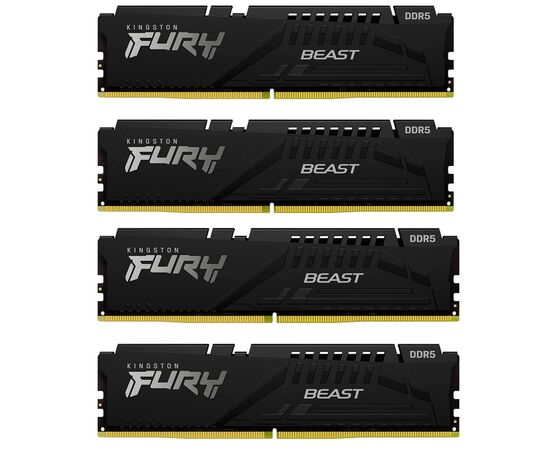 Модуль памяти для компьютера DDR5 128GB (4x32GB) 5600 MHz Beast Black XMP Kingston Fury (ex.HyperX) (KF556C40BBK4-128)