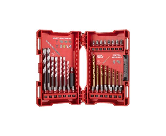 Набір свердл і біт Milwaukee SHOCKWAVE по металлу RedHEX TiN MM 5.5, 39 шт. (4932479853)
