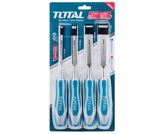 Стамеска Total 140 мм, 4шт. (THT41K0401), зображення 3 Стамеска Total 140 мм, 4шт. (THT41K0401), зображення 3