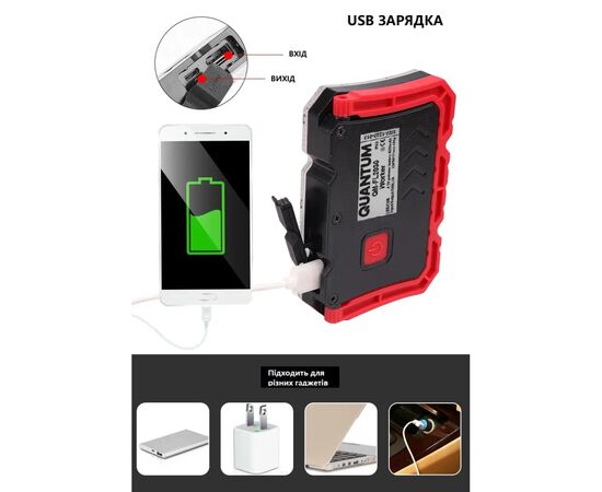 Фонарь Quantum worklight Worker 15W COB+LED з функ Power Bank (QM-FL2030), изображение 4 Фонарь Quantum worklight Worker 15W COB+LED з функ Power Bank (QM-FL2030), изображение 4
