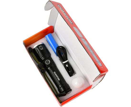 Фонарь Quantum Solid Highlight 10W LED + дімер з функцією Power Bank (QM-FL1021-CB), изображение 5 Фонарь Quantum Solid Highlight 10W LED + дімер з функцією Power Bank (QM-FL1021-CB), изображение 5