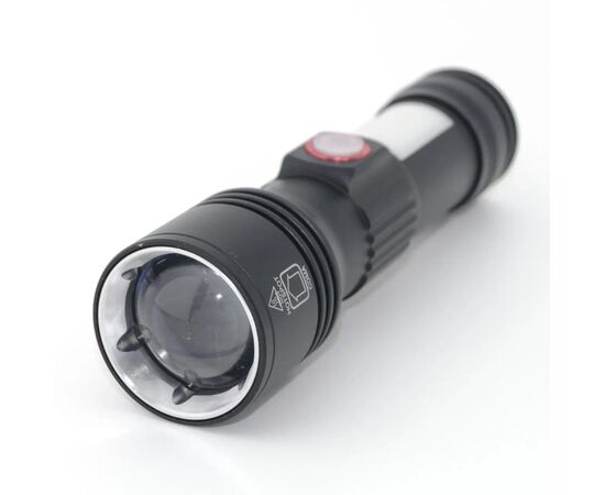 Фонарь Quantum Adept 10W LED zoom +COB з USB+ Li-ion18650/2600mAh (QM-FL1031-18650/2600), изображение 2 Фонарь Quantum Adept 10W LED zoom +COB з USB+ Li-ion18650/2600mAh (QM-FL1031-18650/2600), изображение 2