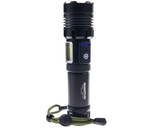 Ліхтар Quantum Perfect 5WLED zoom+3WCOB з функ Power Bank Li-ion26650/4500mAh (QM-FL1035-СB), зображення 6 Ліхтар Quantum Perfect 5WLED zoom+3WCOB з функ Power Bank Li-ion26650/4500mAh (QM-FL1035-СB), зображення 6