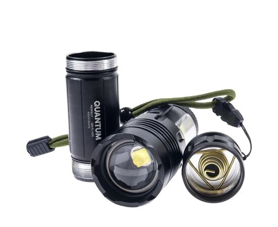 Ліхтар Quantum Perfect 5WLED zoom+3WCOB з функ Power Bank Li-ion26650/4500mAh (QM-FL1035-СB), зображення 8 Ліхтар Quantum Perfect 5WLED zoom+3WCOB з функ Power Bank Li-ion26650/4500mAh (QM-FL1035-СB), зображення 8