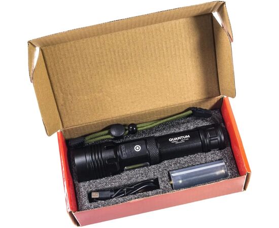 Ліхтар Quantum Perfect 5WLED zoom+3WCOB з функ Power Bank Li-ion26650/4500mAh (QM-FL1035-СB), зображення 9 Ліхтар Quantum Perfect 5WLED zoom+3WCOB з функ Power Bank Li-ion26650/4500mAh (QM-FL1035-СB), зображення 9
