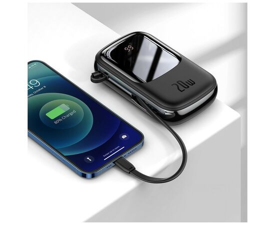 Батарея универсальная Baseus Qpow 20000mAh 20W PD/3.0 QC/3.0 USB+TypeC+Lightning (PPQD-H01 / 1283126558948), изображение 7 Батарея универсальная Baseus Qpow 20000mAh 20W PD/3.0 QC/3.0 USB+TypeC+Lightning (PPQD-H01 / 1283126558948), изображение 7