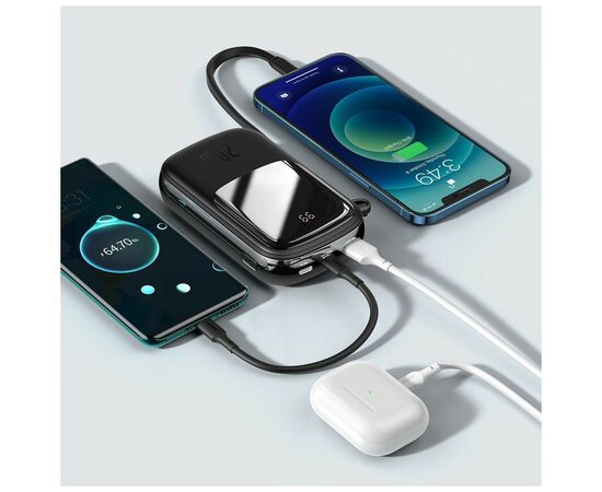 Батарея универсальная Baseus Qpow 20000mAh 20W PD/3.0 QC/3.0 USB+TypeC+Lightning (PPQD-H01 / 1283126558948), изображение 8 Батарея универсальная Baseus Qpow 20000mAh 20W PD/3.0 QC/3.0 USB+TypeC+Lightning (PPQD-H01 / 1283126558948), изображение 8