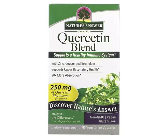 Витаминно-минеральный комплекс Nature's Answer Кверцетин, 250 мг, Quercetin Blend, 60 вегетарианских капсул (NTA-16531), изображение 2 Витаминно-минеральный комплекс Nature's Answer Кверцетин, 250 мг, Quercetin Blend, 60 вегетарианских капсул (NTA-16531), изображение 2