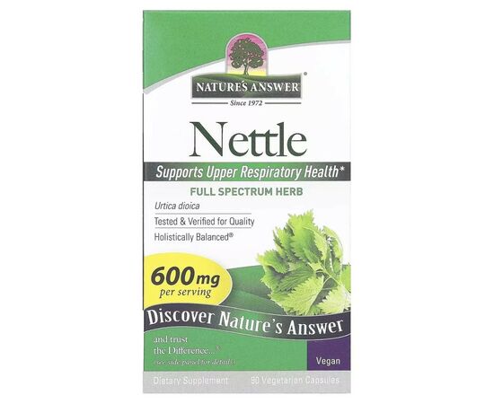 Травы Nature's Answer Крапива, 600 мг, Nettle, 90 вегетарианских капсул (NTA-16306), изображение 2 Травы Nature's Answer Крапива, 600 мг, Nettle, 90 вегетарианских капсул (NTA-16306), изображение 2