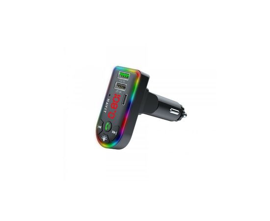 FM модулятор Havit HV-FM813BT 2USB+USB-C RGB Black (HV-FM813BT Black)