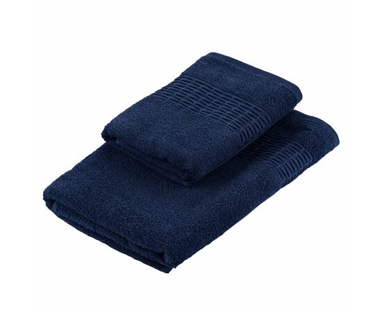 Полотенце Ardesto Набор махровых Lotus 50х90см, 70х140см, 2шт 100% хлопок, синий темный (ART2357DB), изображение 2