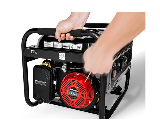 Генератор Graphite 230V (1 фаза), 2/2.2kW, ручной старт, AVR, 40кг (58G904), изображение 3 Генератор Graphite 230V (1 фаза), 2/2.2kW, ручной старт, AVR, 40кг (58G904), изображение 3