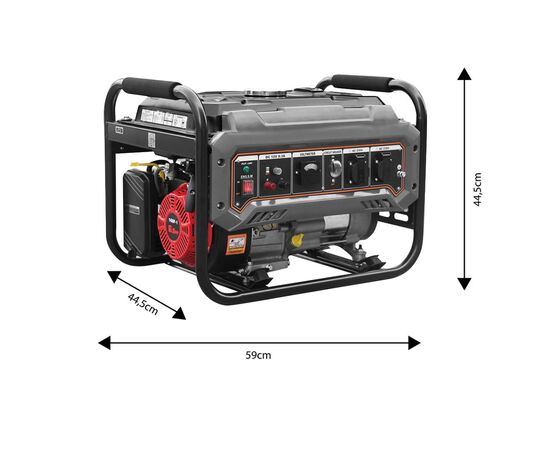 Генератор Graphite 230V (1 фаза), 2/2.2kW, ручной старт, AVR, 40кг (58G904), изображение 5 Генератор Graphite 230V (1 фаза), 2/2.2kW, ручной старт, AVR, 40кг (58G904), изображение 5
