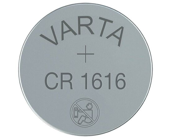 Батарейка Varta CR 1616 BLI 1 LITHIUM (06616101401), изображение 2 Батарейка Varta CR 1616 BLI 1 LITHIUM (06616101401), изображение 2