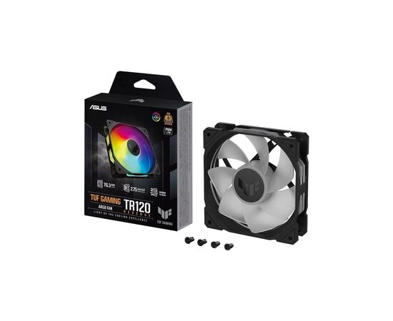 Кулер для корпуса ASUS TUF Gaming TR120 ARGB Reverse Black (90DA00D0-B09000), изображение 7 Кулер для корпуса ASUS TUF Gaming TR120 ARGB Reverse Black (90DA00D0-B09000), изображение 7