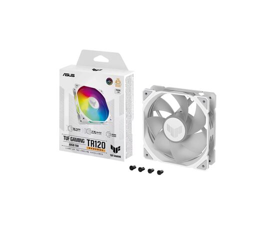 Кулер для корпуса ASUS TUF Gaming TR120 ARGB Reverse White (90DA00D3-B09000), изображение 8 Кулер для корпуса ASUS TUF Gaming TR120 ARGB Reverse White (90DA00D3-B09000), изображение 8