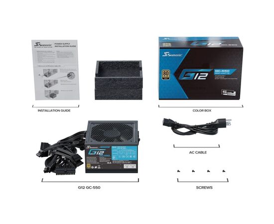 Блок питания Seasonic 550W G12 GC-550 GOLD (A551GCAFH), изображение 5