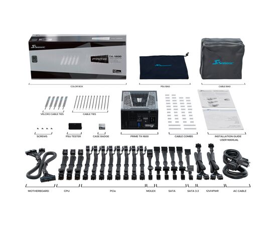 Блок питания Seasonic 1600W PRIME TX-1600 (SSR-1600TR2), изображение 9 Блок питания Seasonic 1600W PRIME TX-1600 (SSR-1600TR2), изображение 9