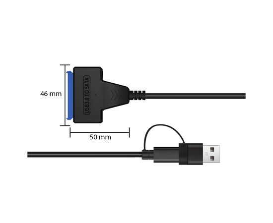 Адаптер USB3.0 Type-A/C HDD 2,5" SATA II/III / SSD Dynamode (DM-AD-SATA-U3), изображение 9 Адаптер USB3.0 Type-A/C HDD 2,5" SATA II/III / SSD Dynamode (DM-AD-SATA-U3), изображение 9
