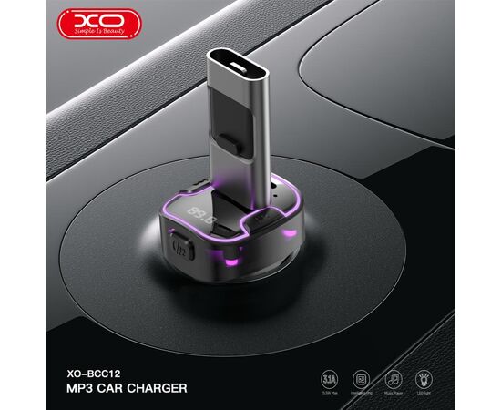 FM модулятор XO BCC12 MP3+5V3.1A Black (XO-BCC12-BK), изображение 5 FM модулятор XO BCC12 MP3+5V3.1A Black (XO-BCC12-BK), изображение 5