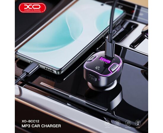 FM модулятор XO BCC12 MP3+5V3.1A Black (XO-BCC12-BK), изображение 7 FM модулятор XO BCC12 MP3+5V3.1A Black (XO-BCC12-BK), изображение 7