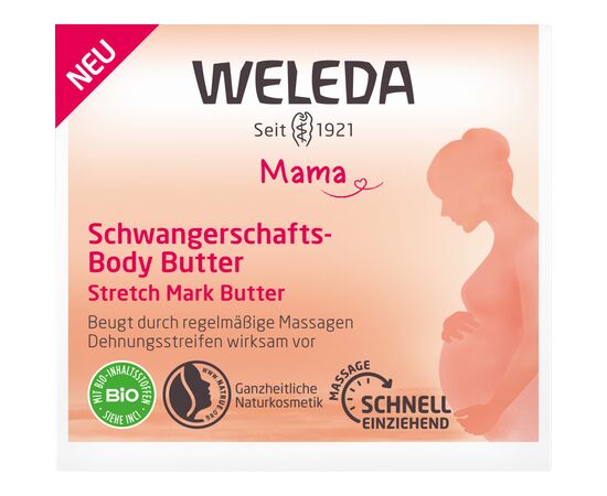 Косметика для мам Weleda Баттер Для профилактики растяжек 150 мл (4001638530088), изображение 2 Косметика для мам Weleda Баттер Для профилактики растяжек 150 мл (4001638530088), изображение 2