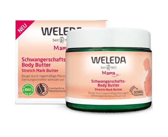 Косметика для мам Weleda Баттер Для профилактики растяжек 150 мл (4001638530088), изображение 4 Косметика для мам Weleda Баттер Для профилактики растяжек 150 мл (4001638530088), изображение 4