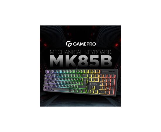 Клавиатура GamePro MK85B Blue Switch RGB USB Black (MK85B), изображение 3 Клавиатура GamePro MK85B Blue Switch RGB USB Black (MK85B), изображение 3