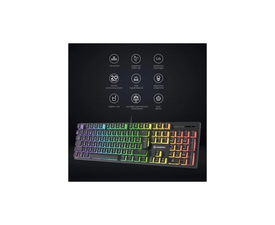 Клавиатура GamePro MK85B Blue Switch RGB USB Black (MK85B), изображение 9 Клавиатура GamePro MK85B Blue Switch RGB USB Black (MK85B), изображение 9