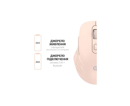 Мышка OfficePro M230P Silent Click Wireless/Bluetooth Pink (M230P), изображение 11 Мышка OfficePro M230P Silent Click Wireless/Bluetooth Pink (M230P), изображение 11