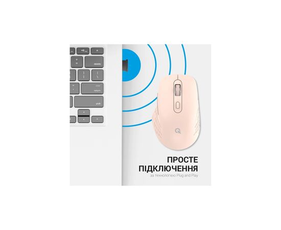 Мышка OfficePro M230P Silent Click Wireless/Bluetooth Pink (M230P), изображение 8 Мышка OfficePro M230P Silent Click Wireless/Bluetooth Pink (M230P), изображение 8