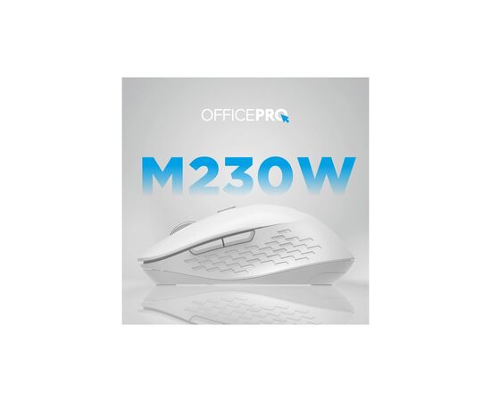 Мышка OfficePro M230W Silent Click Wireless/Bluetooth White (M230W), изображение 5 Мышка OfficePro M230W Silent Click Wireless/Bluetooth White (M230W), изображение 5
