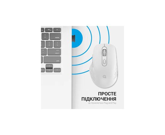 Мышка OfficePro M230W Silent Click Wireless/Bluetooth White (M230W), изображение 8 Мышка OfficePro M230W Silent Click Wireless/Bluetooth White (M230W), изображение 8