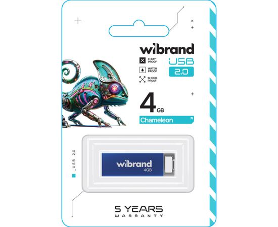 USB флеш накопитель Wibrand 4GB Chameleon Blue USB 2.0 (WI2.0/CH4U6U), изображение 2 USB флеш накопитель Wibrand 4GB Chameleon Blue USB 2.0 (WI2.0/CH4U6U), изображение 2