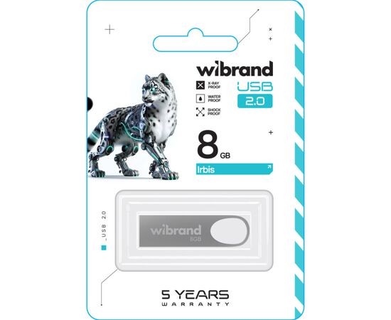 USB флеш накопитель Wibrand 8GB Irbis Silver USB 2.0 (WI2.0/IR8U3S), изображение 2 USB флеш накопитель Wibrand 8GB Irbis Silver USB 2.0 (WI2.0/IR8U3S), изображение 2