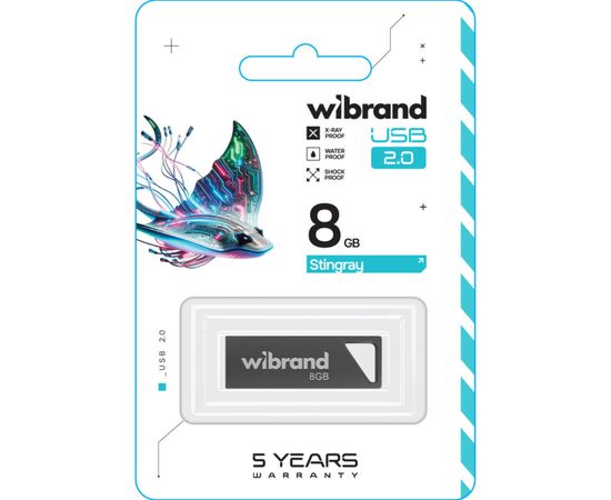 USB флеш накопитель Wibrand 8GB Stingray Grey USB 2.0 (WI2.0/ST8U5G), изображение 2 USB флеш накопитель Wibrand 8GB Stingray Grey USB 2.0 (WI2.0/ST8U5G), изображение 2