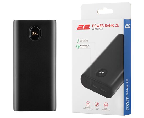 Батарея универсальная 2E 20000mAh PD QC 45W (2E-PB2011-BLACK), изображение 10 Батарея универсальная 2E 20000mAh PD QC 45W (2E-PB2011-BLACK), изображение 10