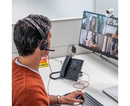 Наушники Poly Blackwire 5220 USB-A/USB-C 3.5 мм Black (8X231AA), изображение 3 Наушники Poly Blackwire 5220 USB-A/USB-C 3.5 мм Black (8X231AA), изображение 3