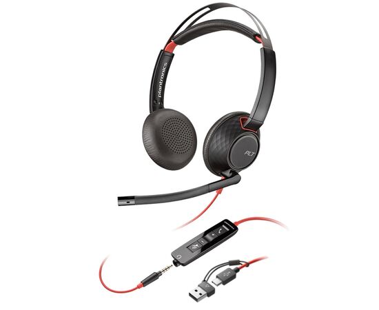 Наушники Poly Blackwire 5220 USB-A/USB-C 3.5 мм Black (8X231AA)
