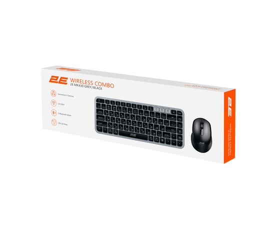 Комплект 2E MK430 Wireless/Bluetooth UA Black/Grey (2E-MK430WBGR_UA), изображение 2 Комплект 2E MK430 Wireless/Bluetooth UA Black/Grey (2E-MK430WBGR_UA), изображение 2